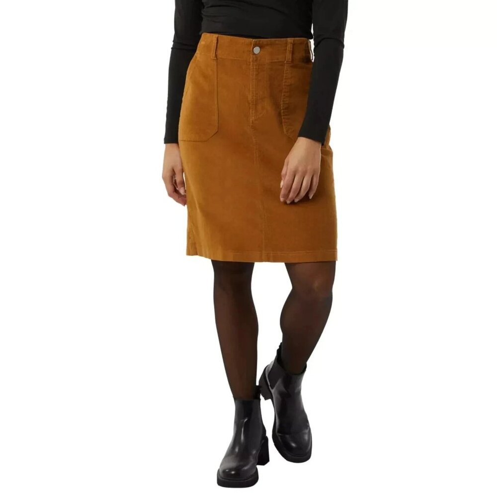 32 Degrees Women's Plus Size XXL Yellow (Golden Tan) Corduroy Skirt NWT